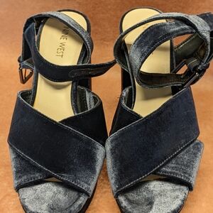 Nine West Women's Black Velvet Sandals